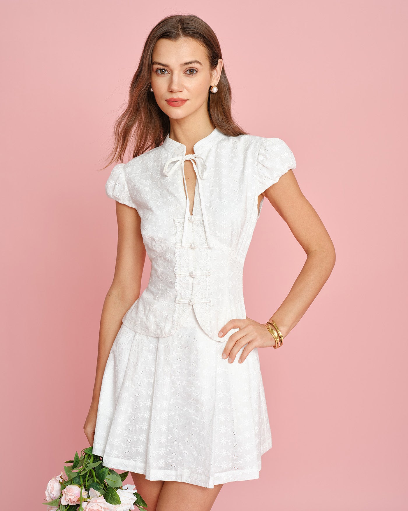 white christmas dresses Red Heart Stripe Cotton Dress Jennifer Shirt main image 1