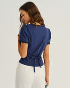 Women's Woven Cotton Blouses Tops - RIHOAS