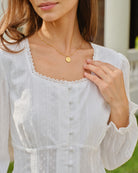 White Square Neck Textured Blouse 02