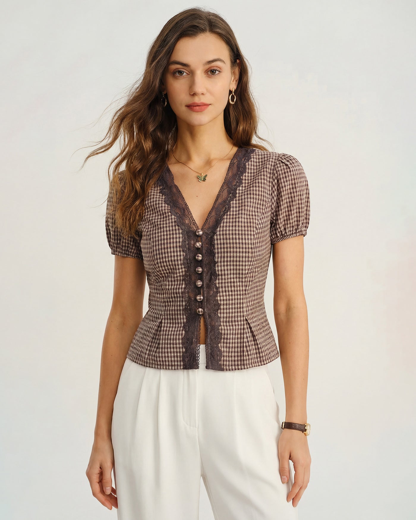 Women's Woven Cotton Blouses Tops - RIHOAS