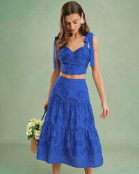 Women's Woven Cotton Camis Blue Tops - RIHOAS