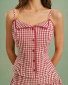 Women's Woven Cotton Camis Red Tops - RIHOAS
