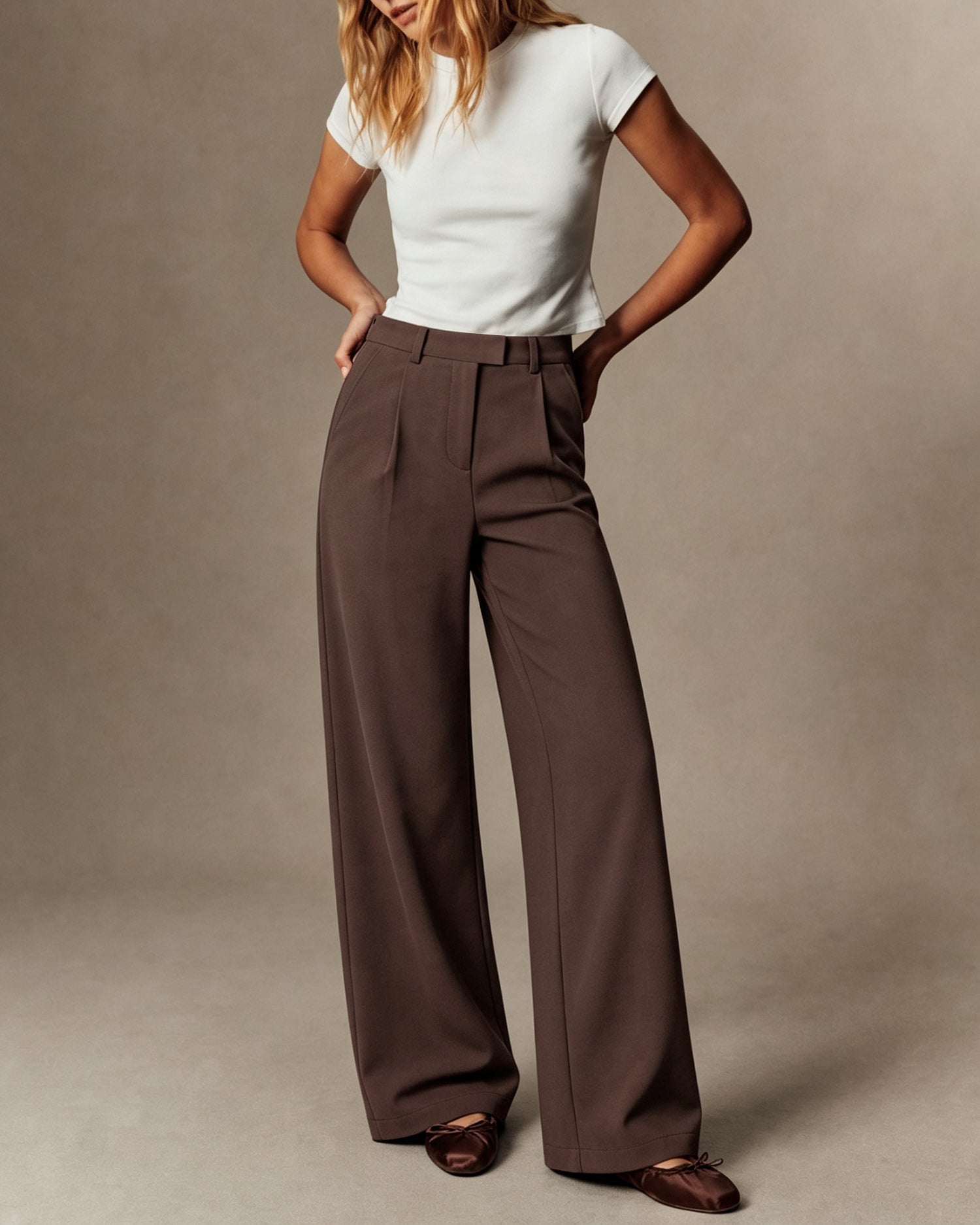 Women's Woven Cotton Casual Pants Bottoms - RIHOAS
