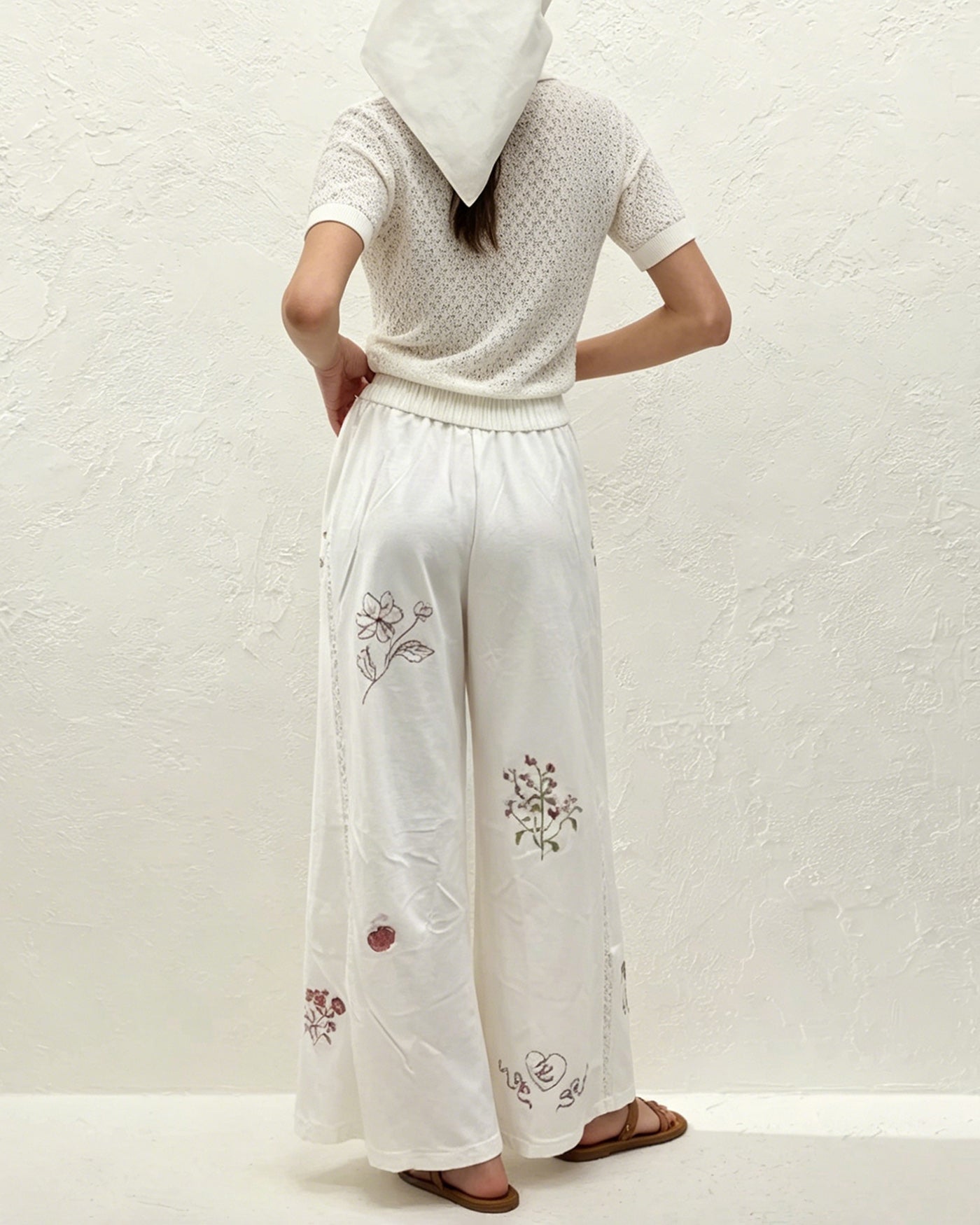 Women's Woven Cotton Casual Pants Bottoms - RIHOAS