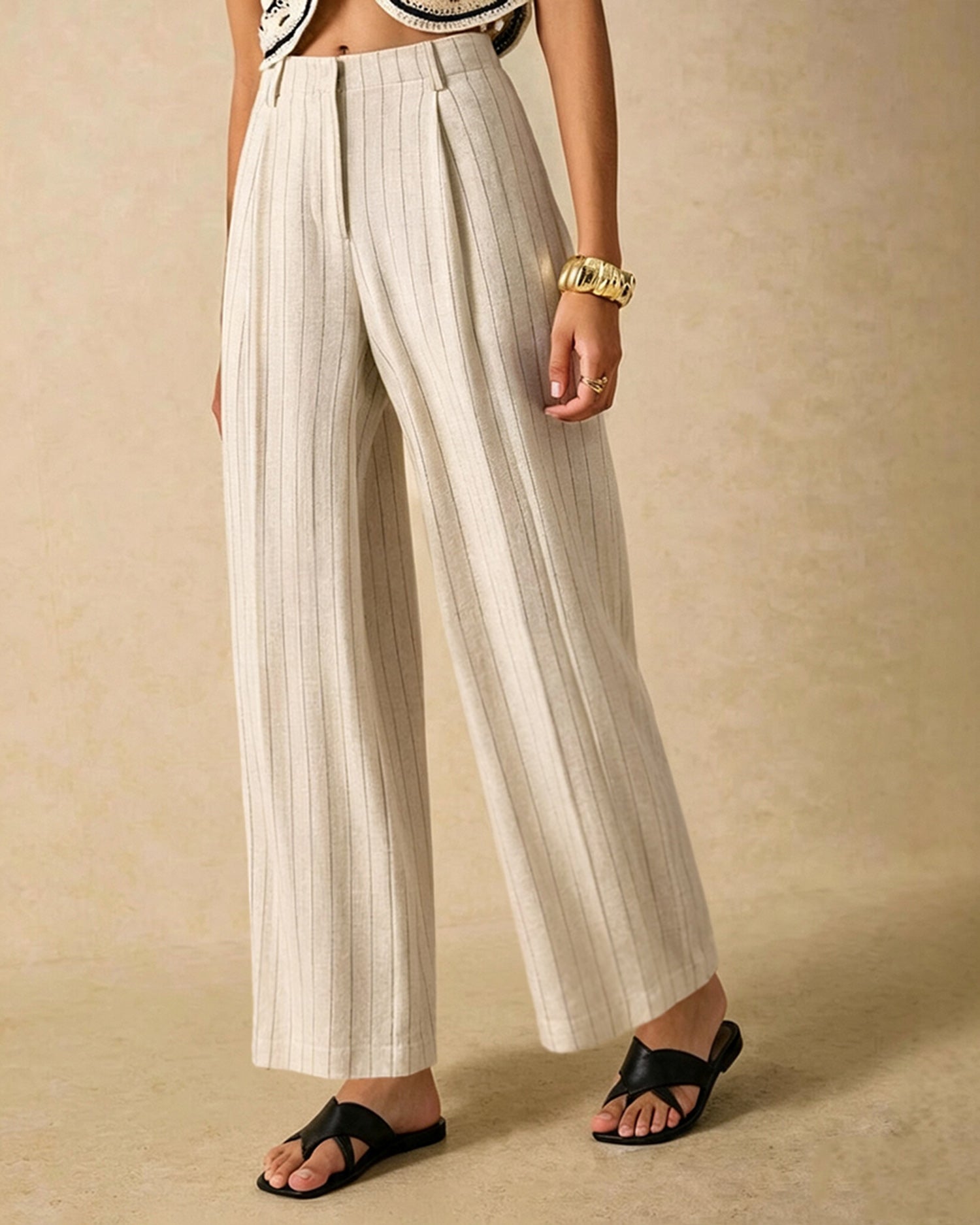 Women's Woven Cotton Casual Pants Bottoms - RIHOAS