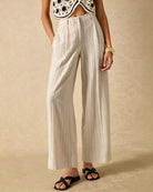 Women's Woven Cotton Casual Pants Bottoms - RIHOAS