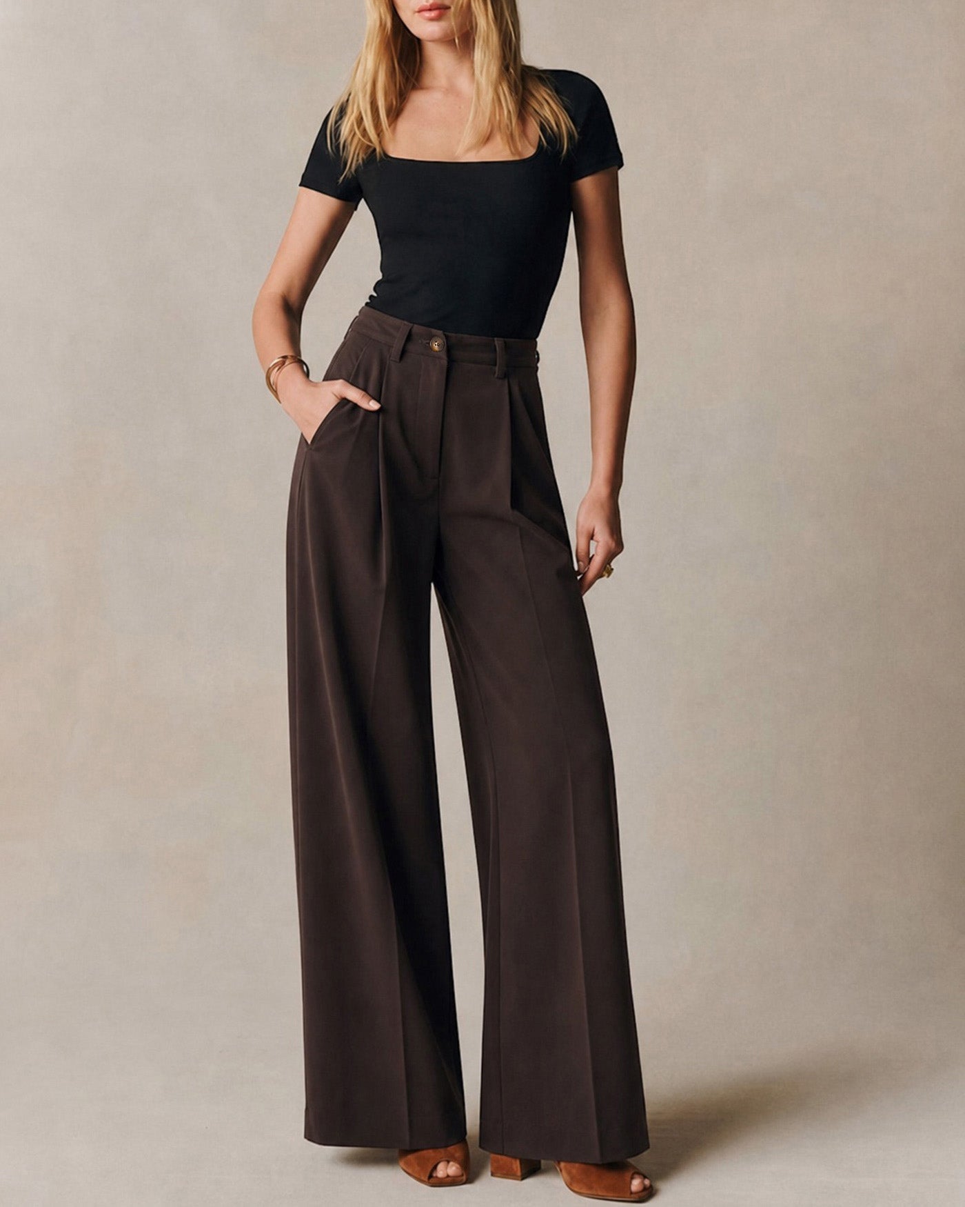 Women's Woven Cotton Casual Pants Bottoms - RIHOAS
