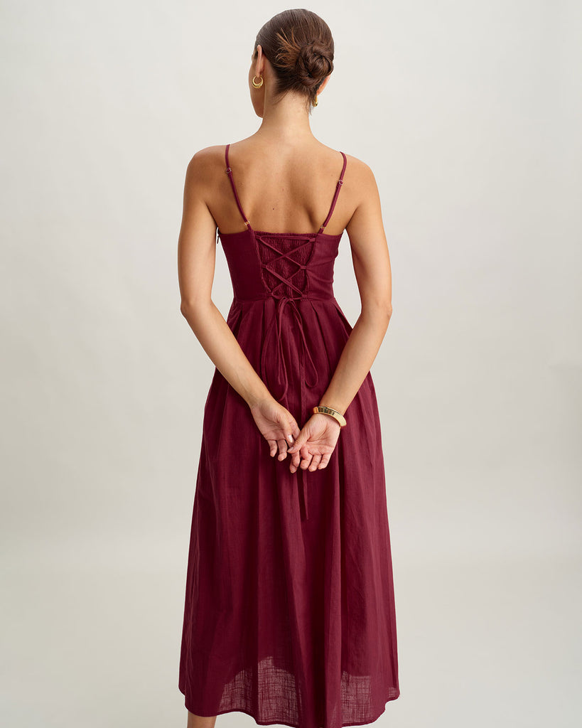 Women's Woven Cotton Maxi Dress Dresses - RIHOAS