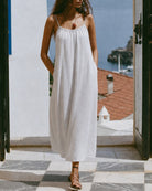 Women's  Woven Cotton Maxi Dress Dresses - RIHOAS