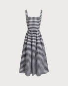 Women's Woven Cotton Maxi Dresses Black Dresses - RIHOAS