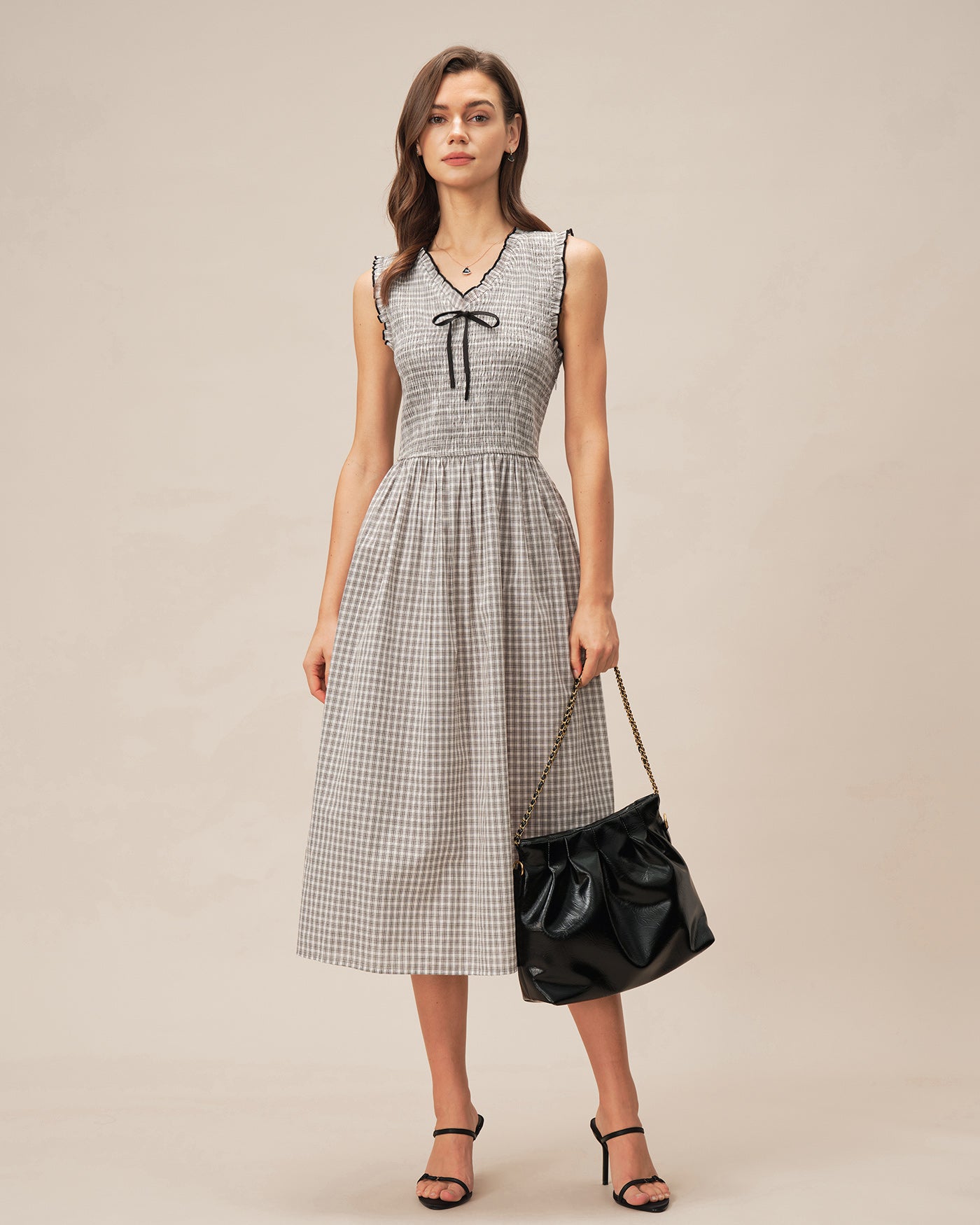 Women's Woven Cotton Midi Dress Dresses - RIHOAS