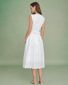 Women's Woven Cotton Midi Dress Dresses - RIHOAS