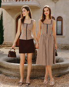 Women's Woven Cotton Midi Dress Dresses - RIHOAS
