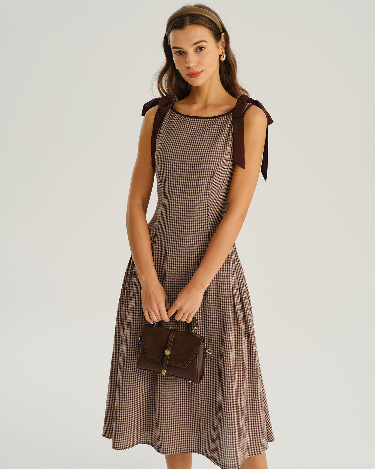 Women's Woven Cotton Midi Dress Dresses - RIHOAS