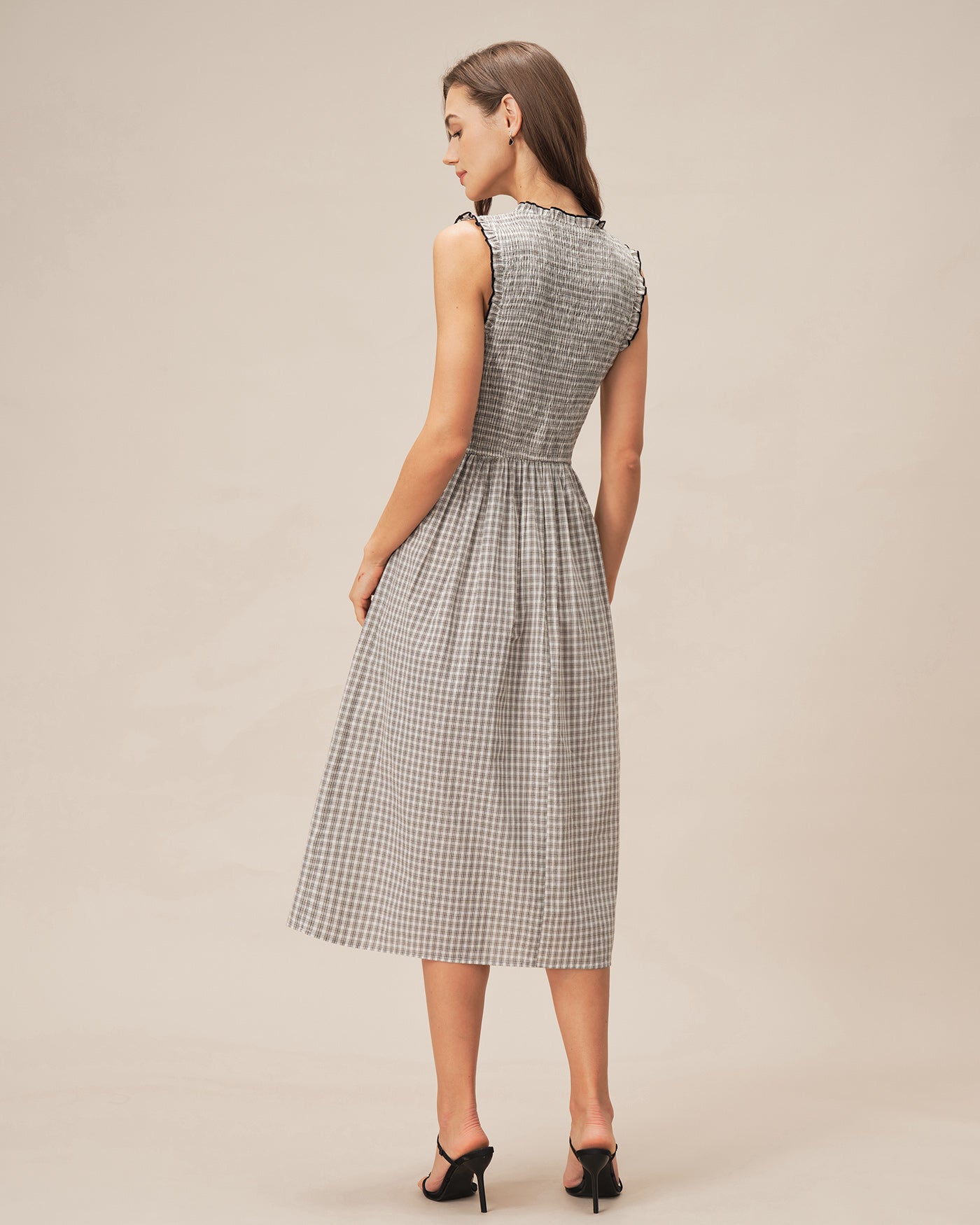 Women's Woven Cotton Midi Dress Dresses - RIHOAS