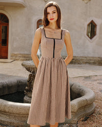 Women's Woven Cotton Midi Dress Dresses - RIHOAS