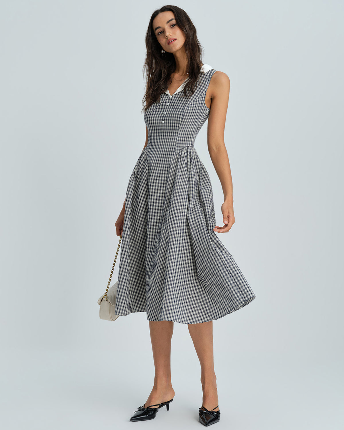 Women's Woven Cotton Midi Dress Dresses - RIHOAS