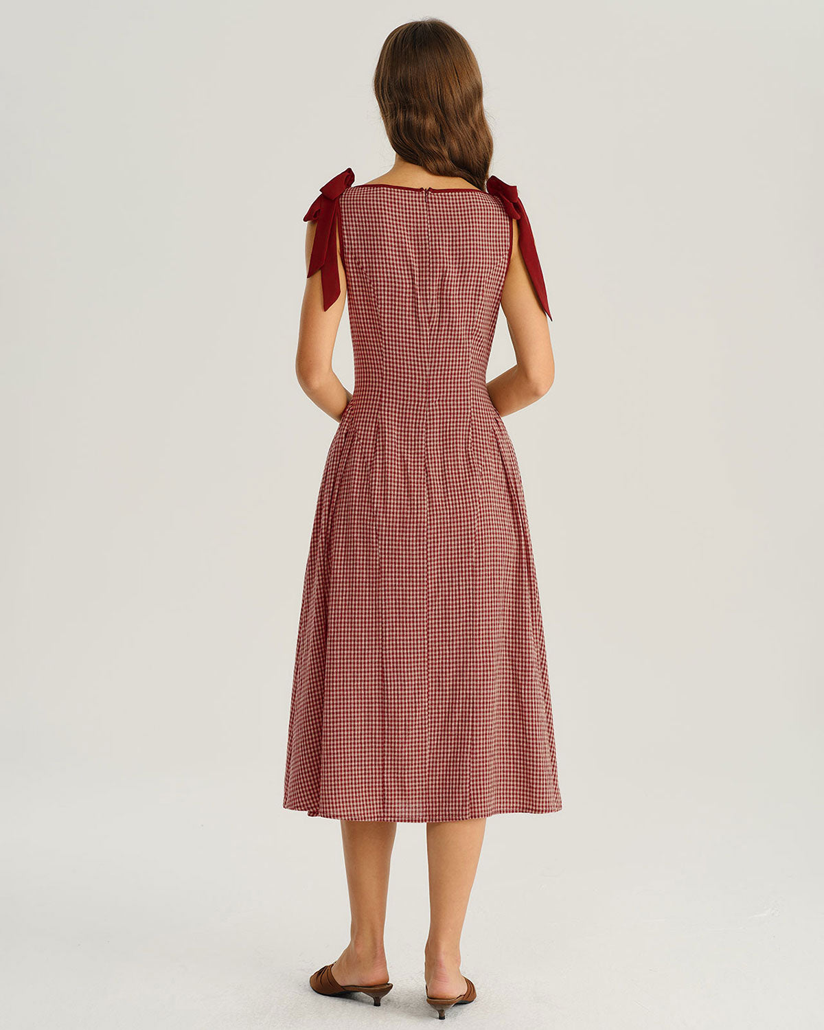 Women's Woven Cotton Midi Dress Dresses - RIHOAS
