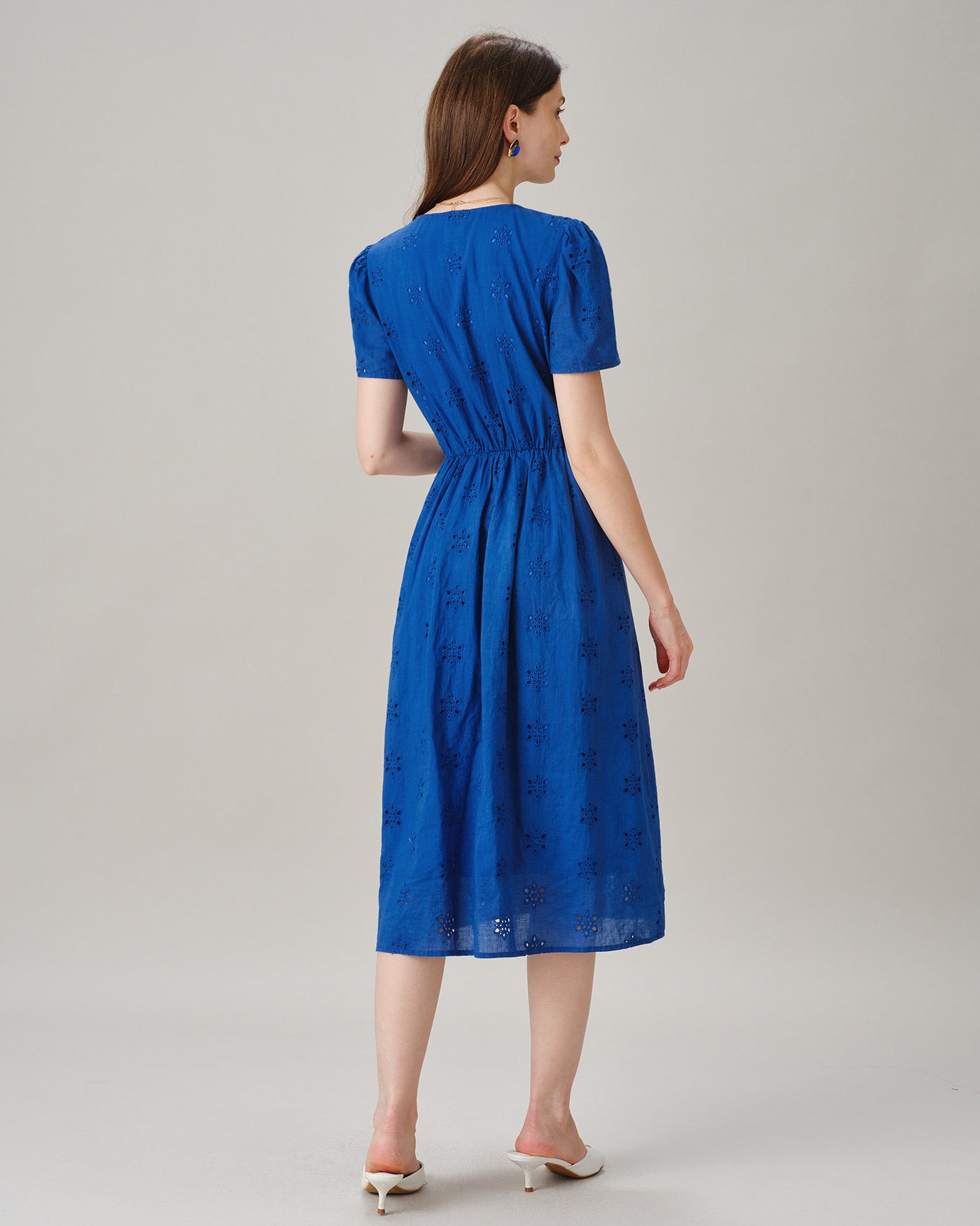 Women's Woven Cotton Midi Dress Dresses - RIHOAS