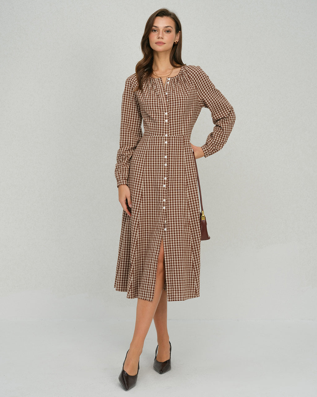 Women's Woven Cotton Midi Dress Dresses - RIHOAS