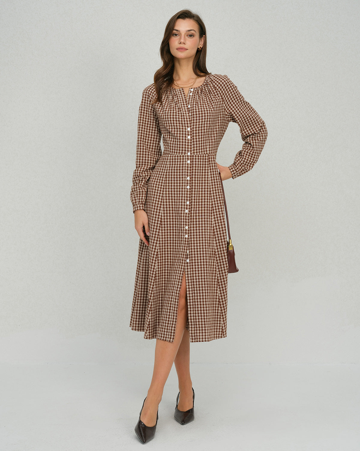 Women's Woven Cotton Midi Dress Dresses - RIHOAS