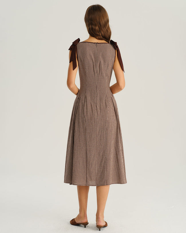 Women's Woven Cotton Midi Dress Dresses - RIHOAS