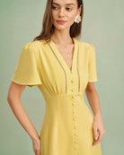 Women's Woven Cotton Midi Dress Dresses - RIHOAS
