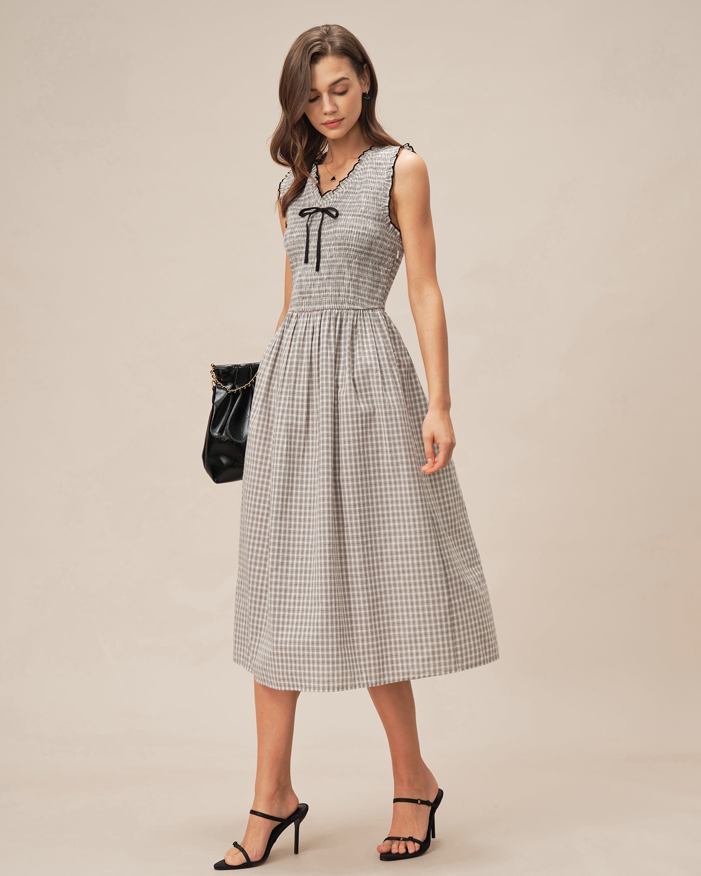 Women's Woven Cotton Midi Dress Dresses - RIHOAS