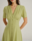 Women's Woven Cotton Midi Dress Dresses - RIHOAS