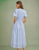 Women's Woven Cotton Midi Dress - RIHOAS