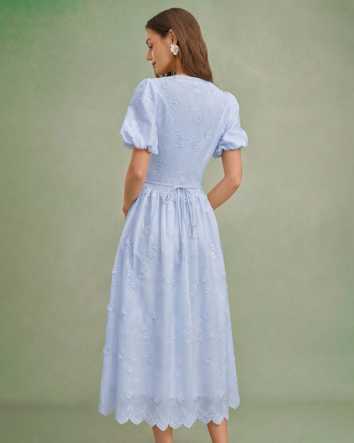 Women's Woven Cotton Midi Dress - RIHOAS