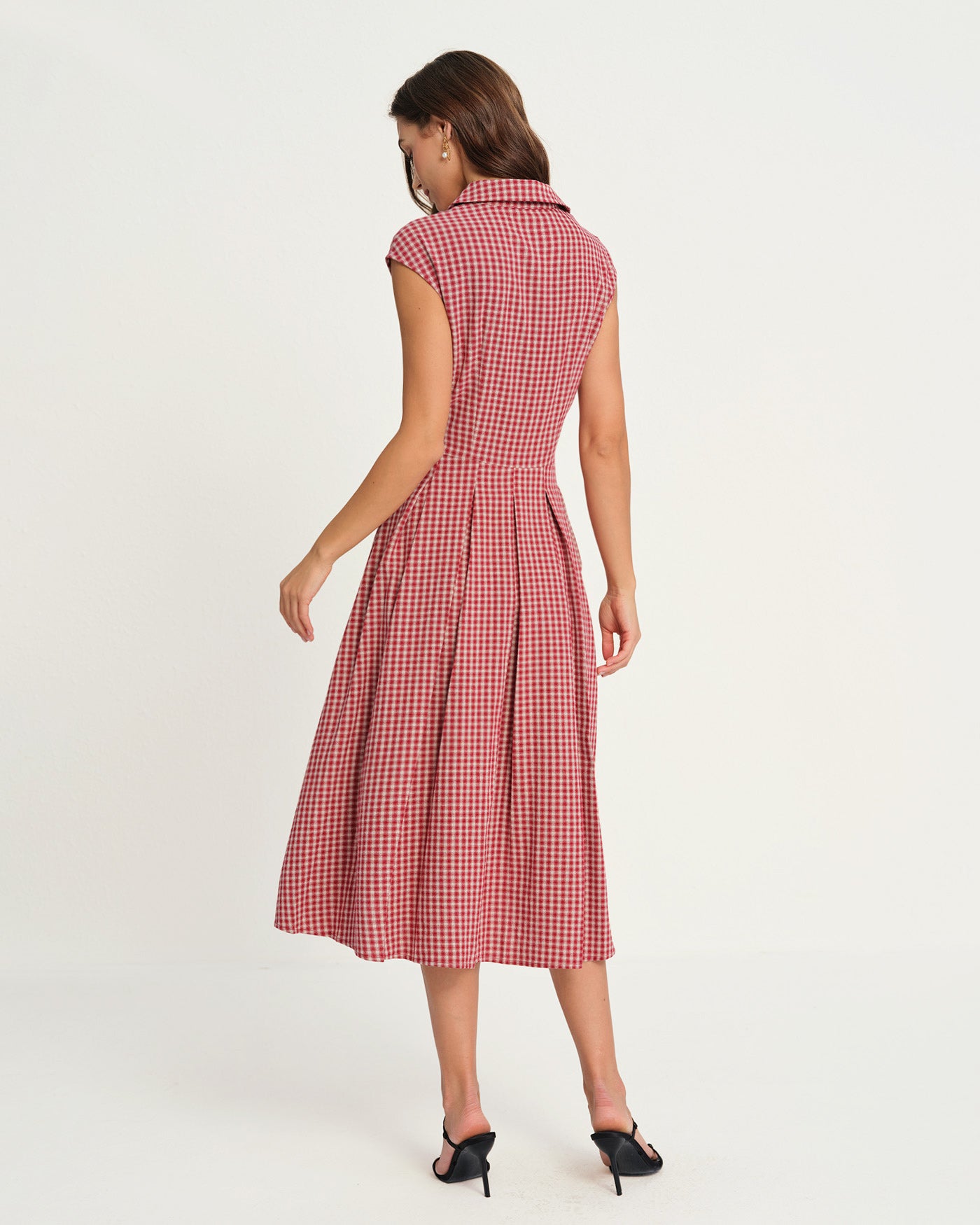Women's Woven Cotton Midi Dress Dresses - RIHOAS