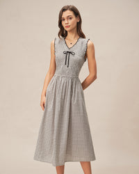 Women's Woven Cotton Midi Dress Dresses - RIHOAS