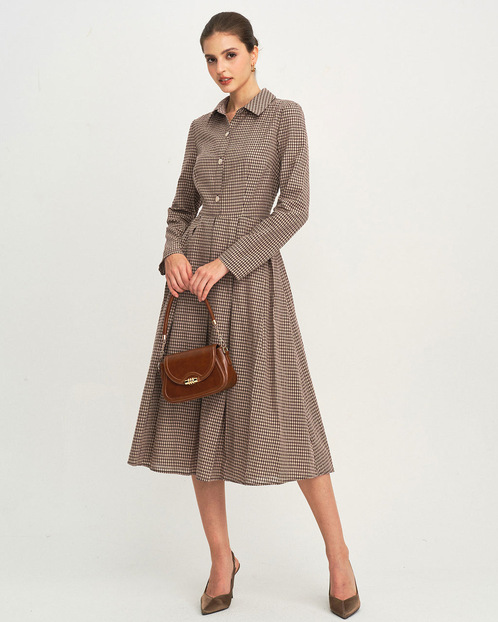 Women's Woven Cotton Midi Dress Dresses - RIHOAS