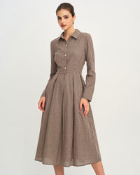 Women's Woven Cotton Midi Dress Dresses - RIHOAS