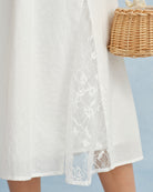 Women's Woven Cotton Midi Dress Dresses - RIHOAS