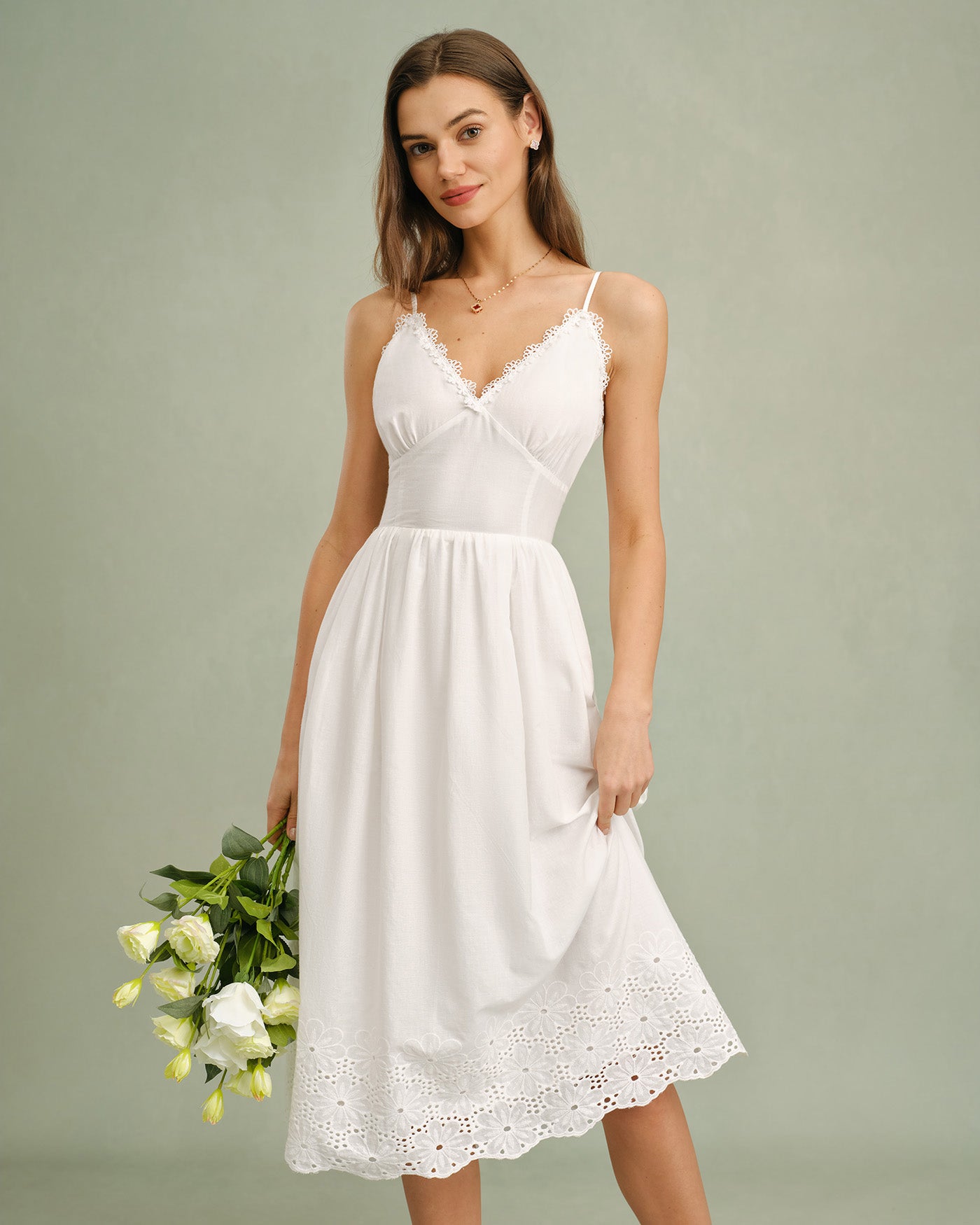 knee length dresses for ladies White Flower Lace Midi Dress knee length dresses for ladies White Flower Lace Midi Dress