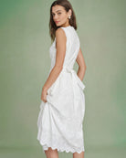 Women's Woven Cotton Midi Dress Dresses - RIHOAS
