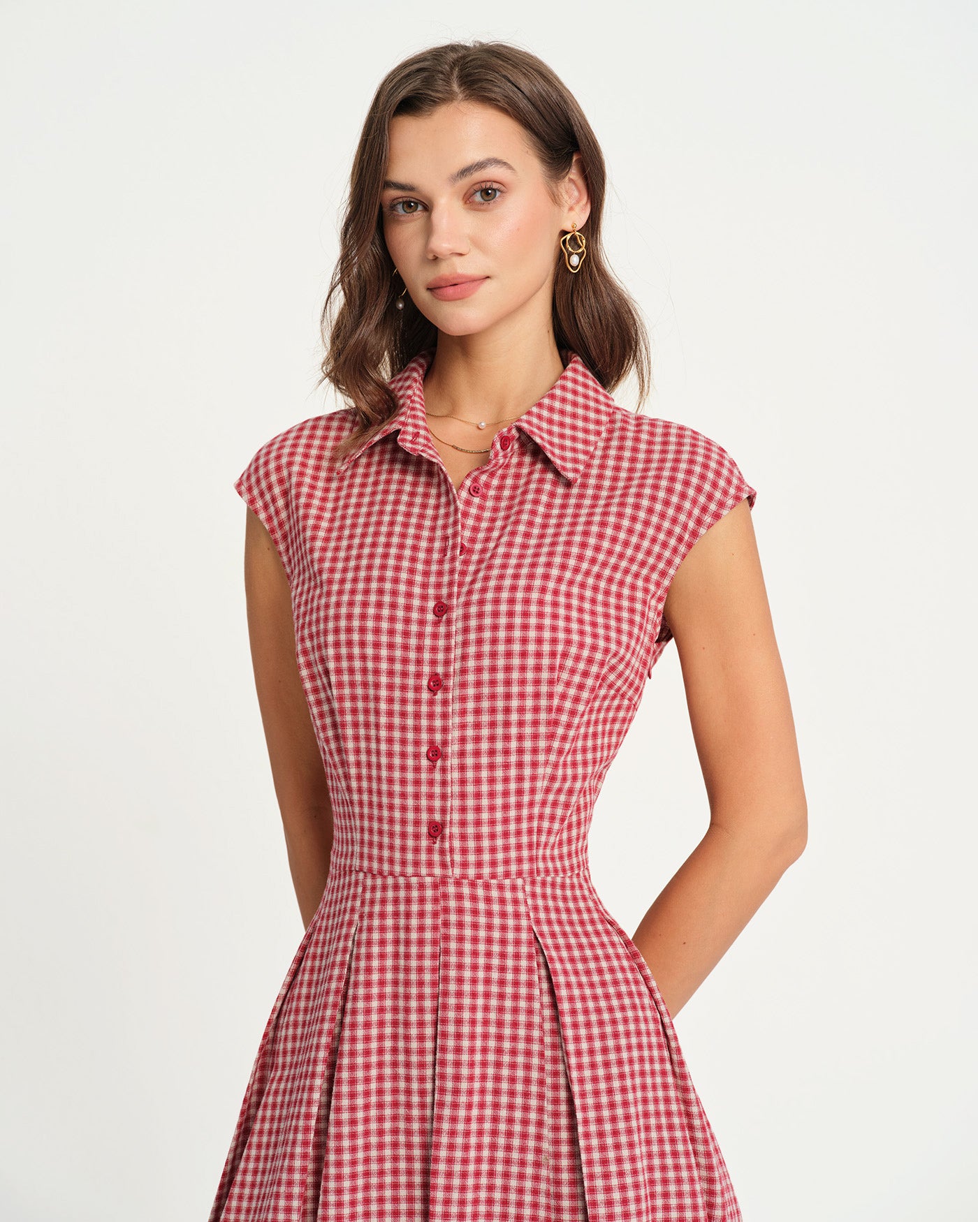 Red Plaid Collar Midi Dress & Reviews - Red - Dresses Red Plaid Collar Midi Dress & Reviews - Red - Dresses