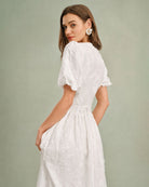 Women's Woven Cotton Midi Dress - RIHOAS