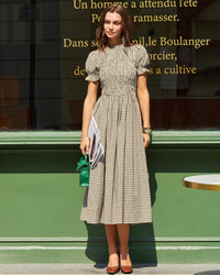 Women's Woven Cotton Midi Dresses Coffee Dresses - RIHOAS