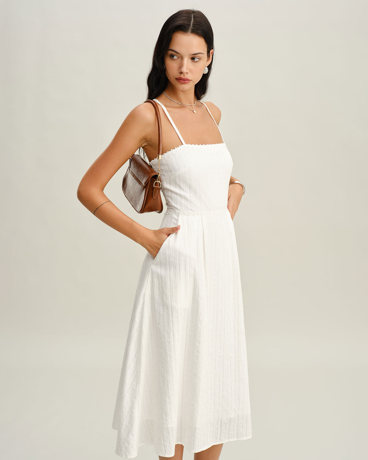Women's Woven Cotton Midi Dresses Dresses - RIHOAS