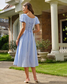 Women's Woven Cotton Midi Dresses Dresses - RIHOAS