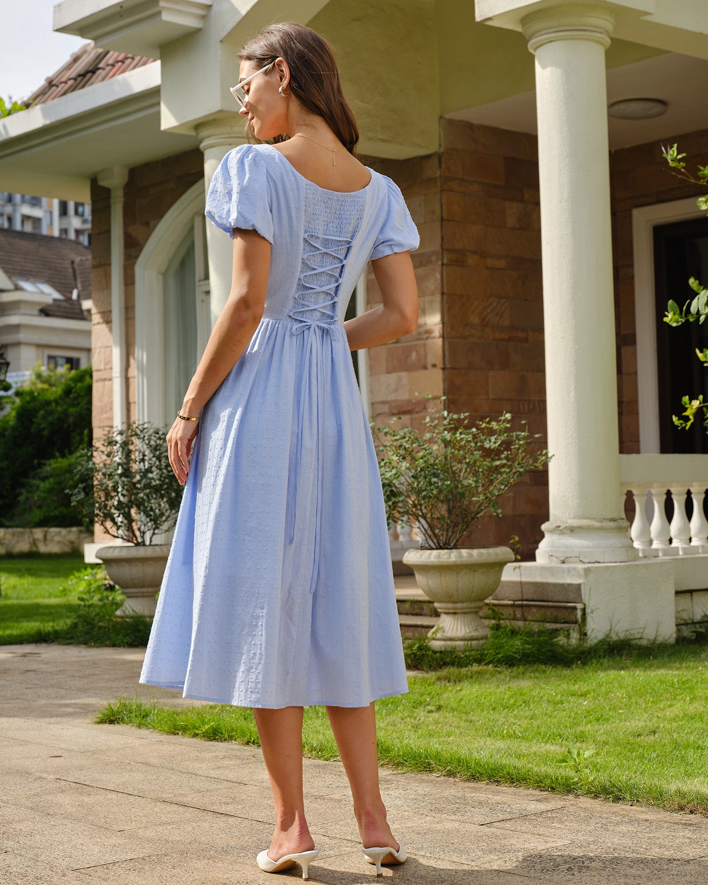 Women's Woven Cotton Midi Dresses Dresses - RIHOAS