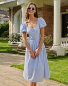 Women's Woven Cotton Midi Dresses Dresses - RIHOAS