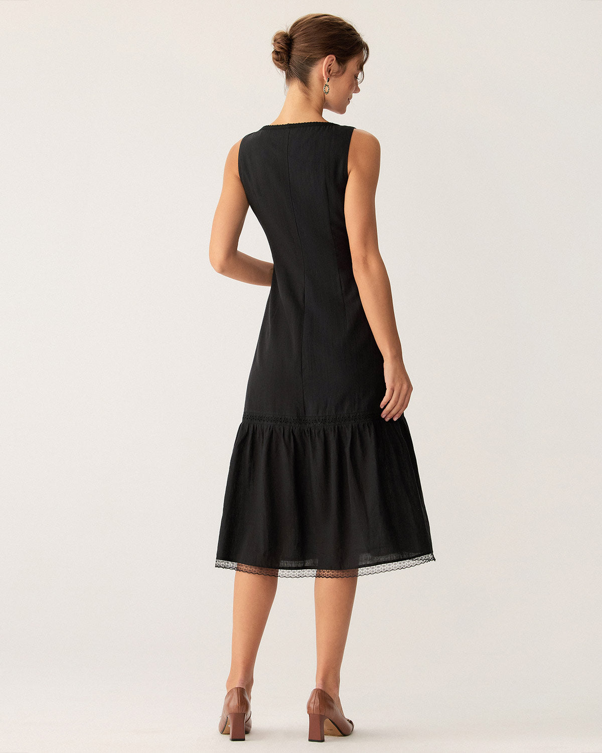Women's Woven Cotton Midi Dresses Dresses - RIHOAS