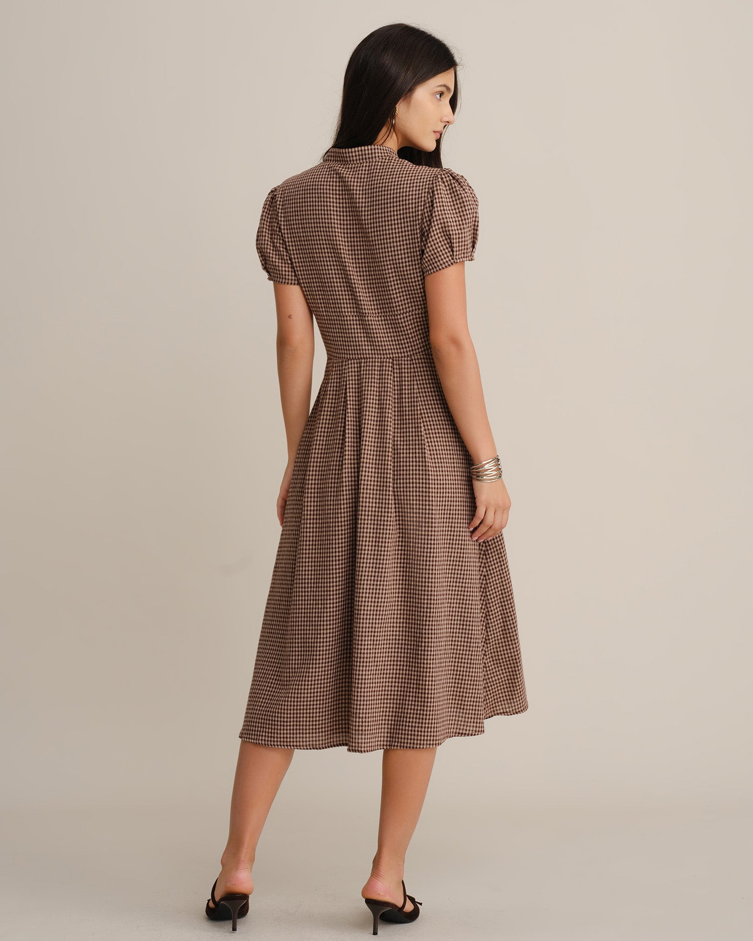 Women's Woven Cotton Midi Dresses - RIHOAS - 04
