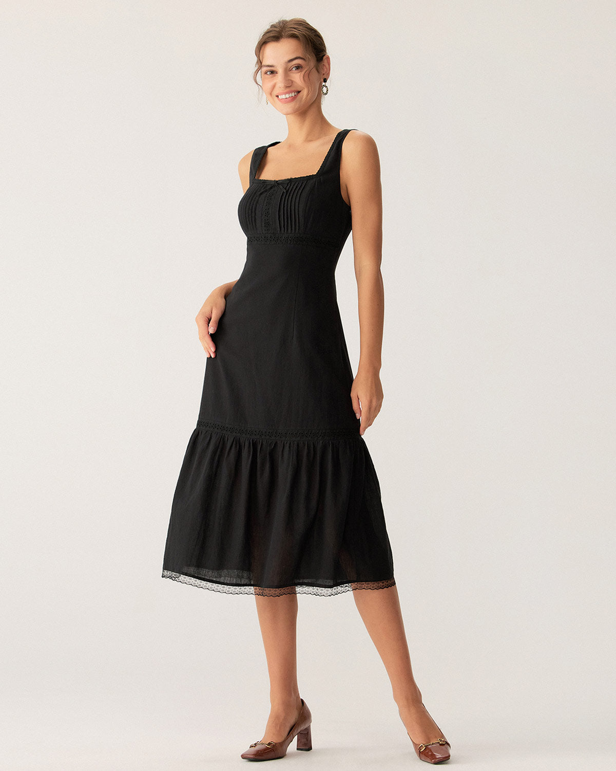 Women's Woven Cotton Midi Dresses Dresses - RIHOAS