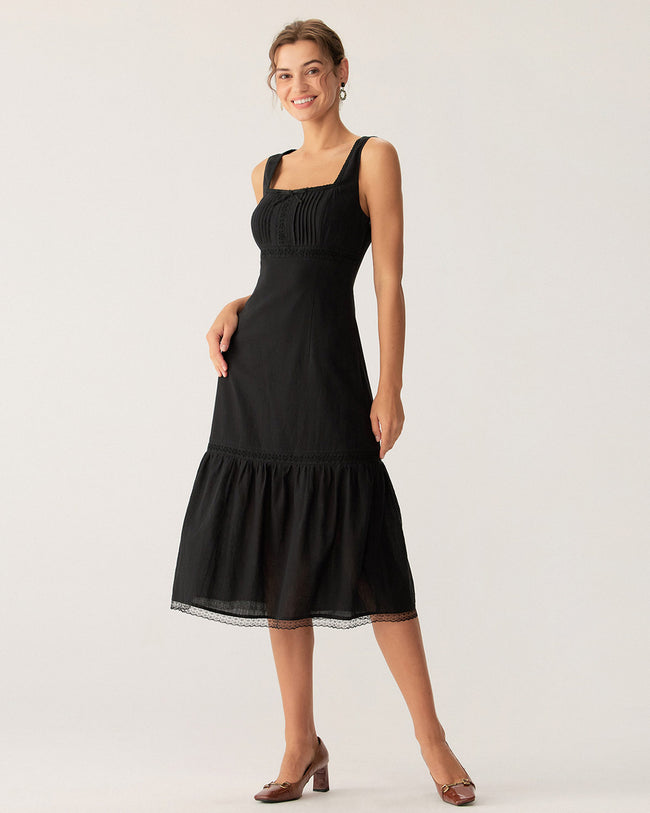 Women's Woven Cotton Midi Dresses Dresses - RIHOAS