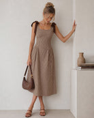 Women's Woven Cotton Midi Dresses - RIHOAS - 02
